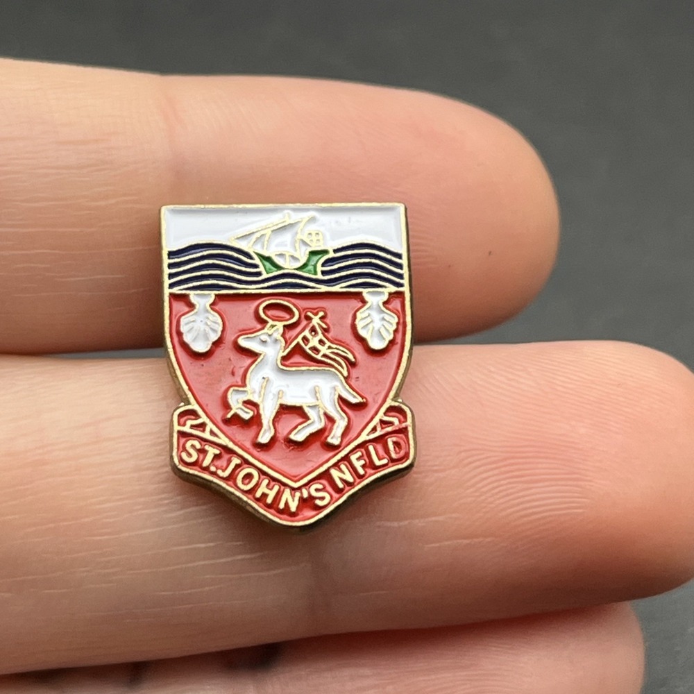 St. John’s Newfoundland Canada Coat Of Arms Crest Lapel Hat Pin